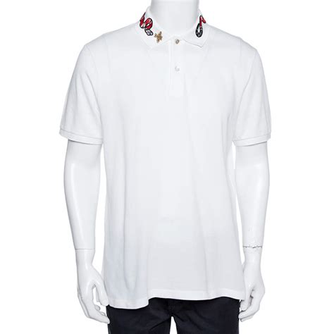 gucci shirt snake white|Gucci polo snake collar.